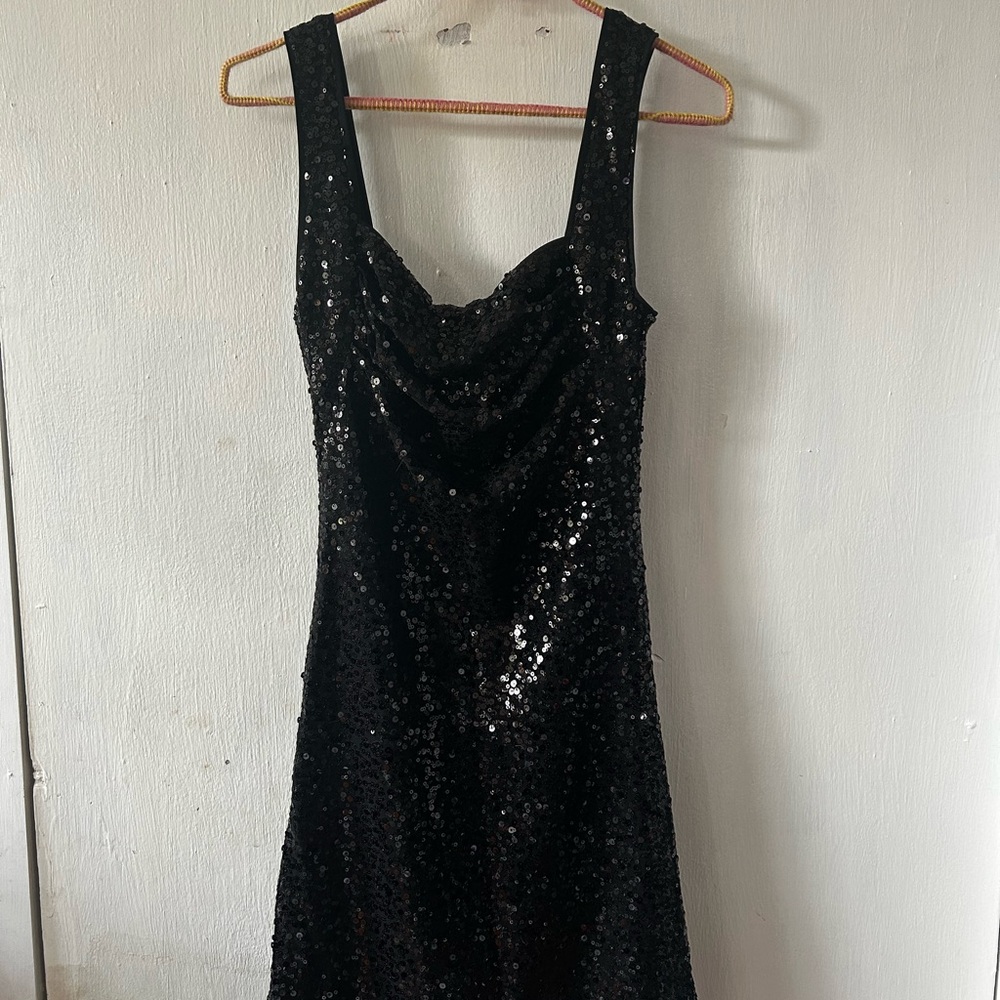 Cider Black Sequin Mini Dress